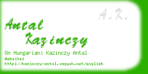 antal kazinczy business card